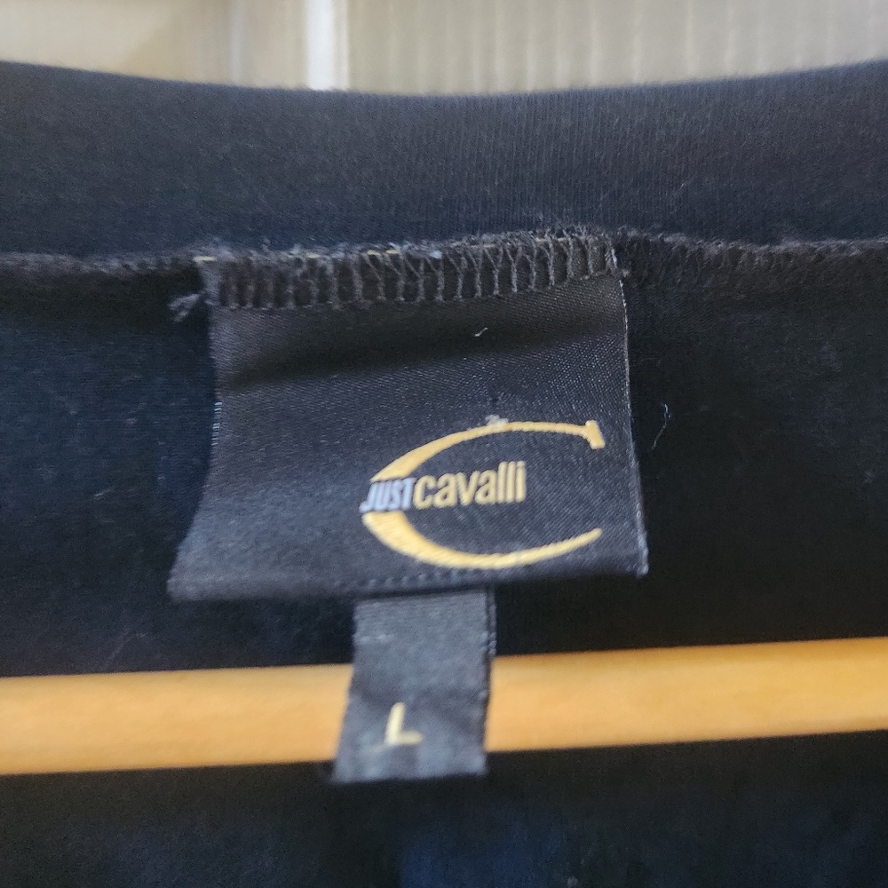 Just Cavalli black longs sleeve V neck, size L, preloved - Picture 3 of 4